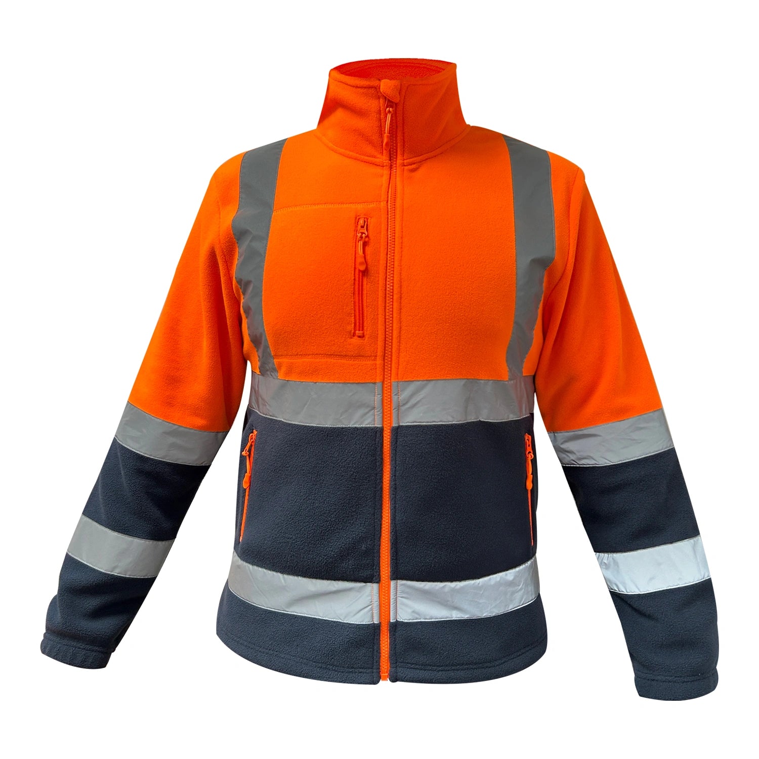 POLERON MICROPOLAR BICOLOR NARANJO-AZUL KUMEN