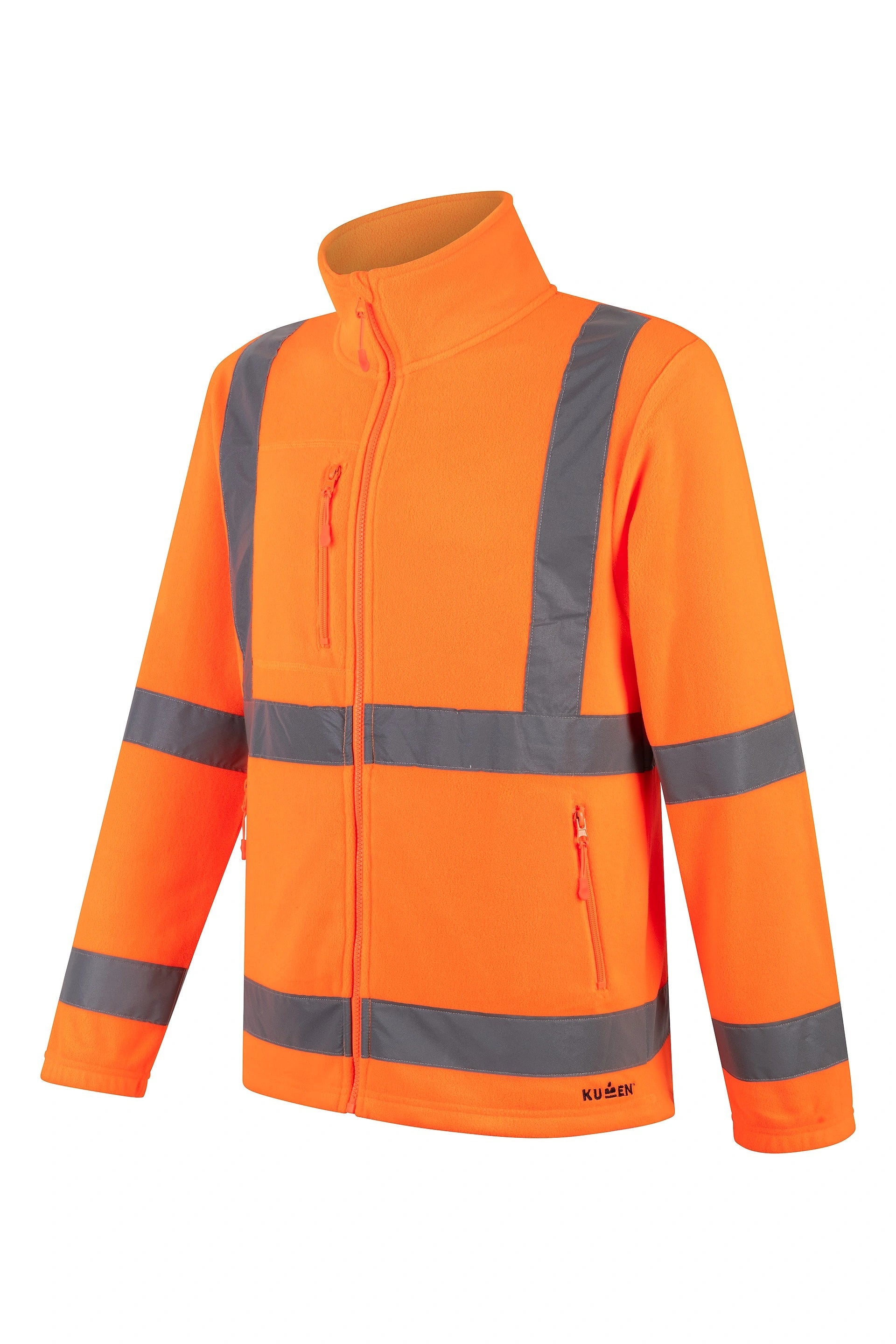 POLERON MICROPOLAR NARANJO FLUOR CON CINTA REFLECTANTE KUMEN