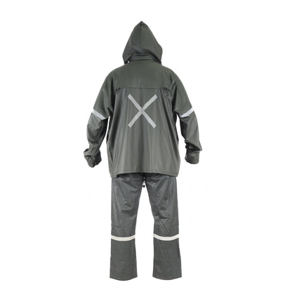 TRAJE SEALTOP PU/PVC ANTIÁCIDO VERDE CON CINTA REFLECTANTE
