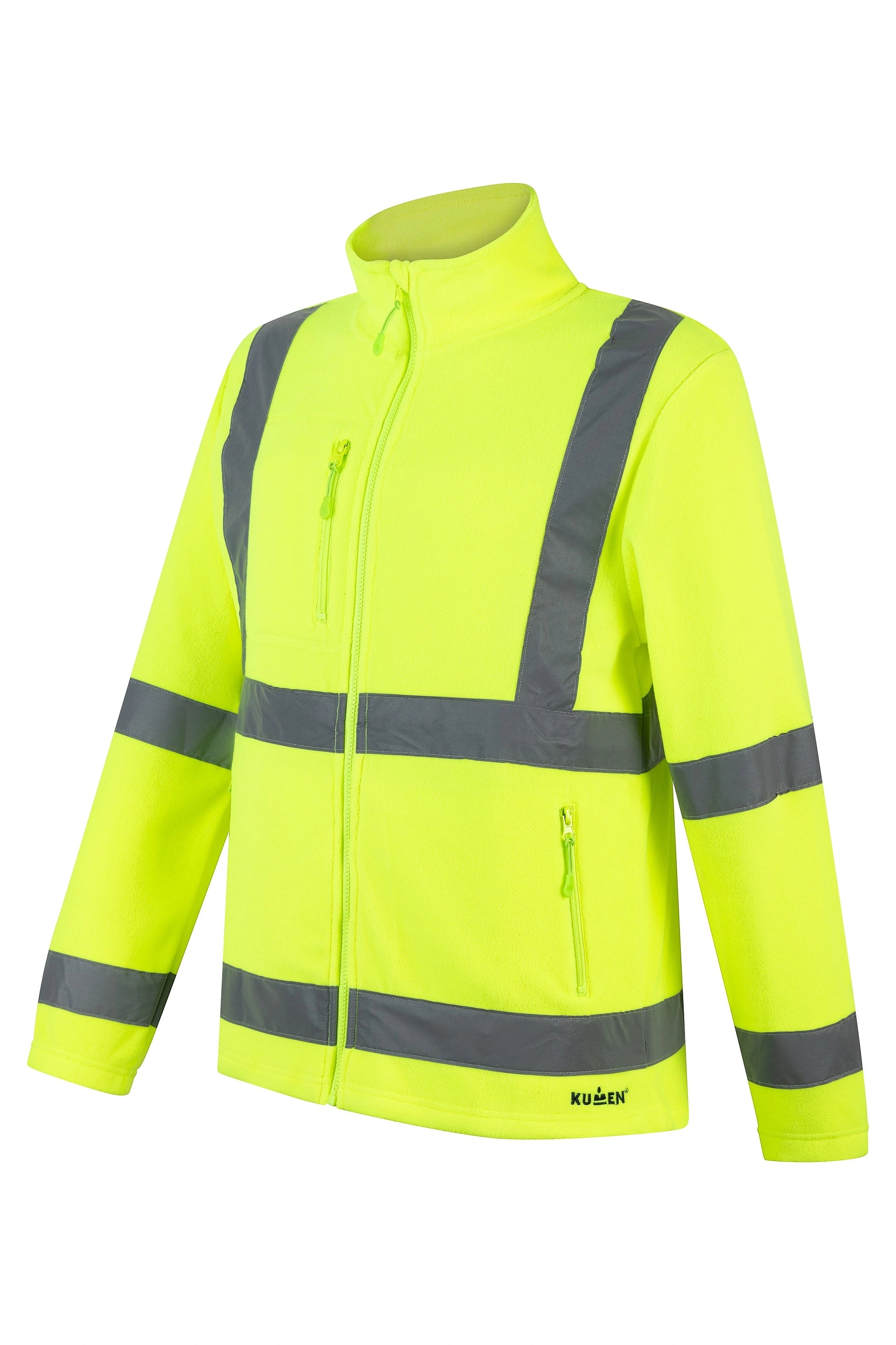 POLERON MICROPOLAR AMARILLO FLUOR CON CINTA REFLECTANTE KUMEN