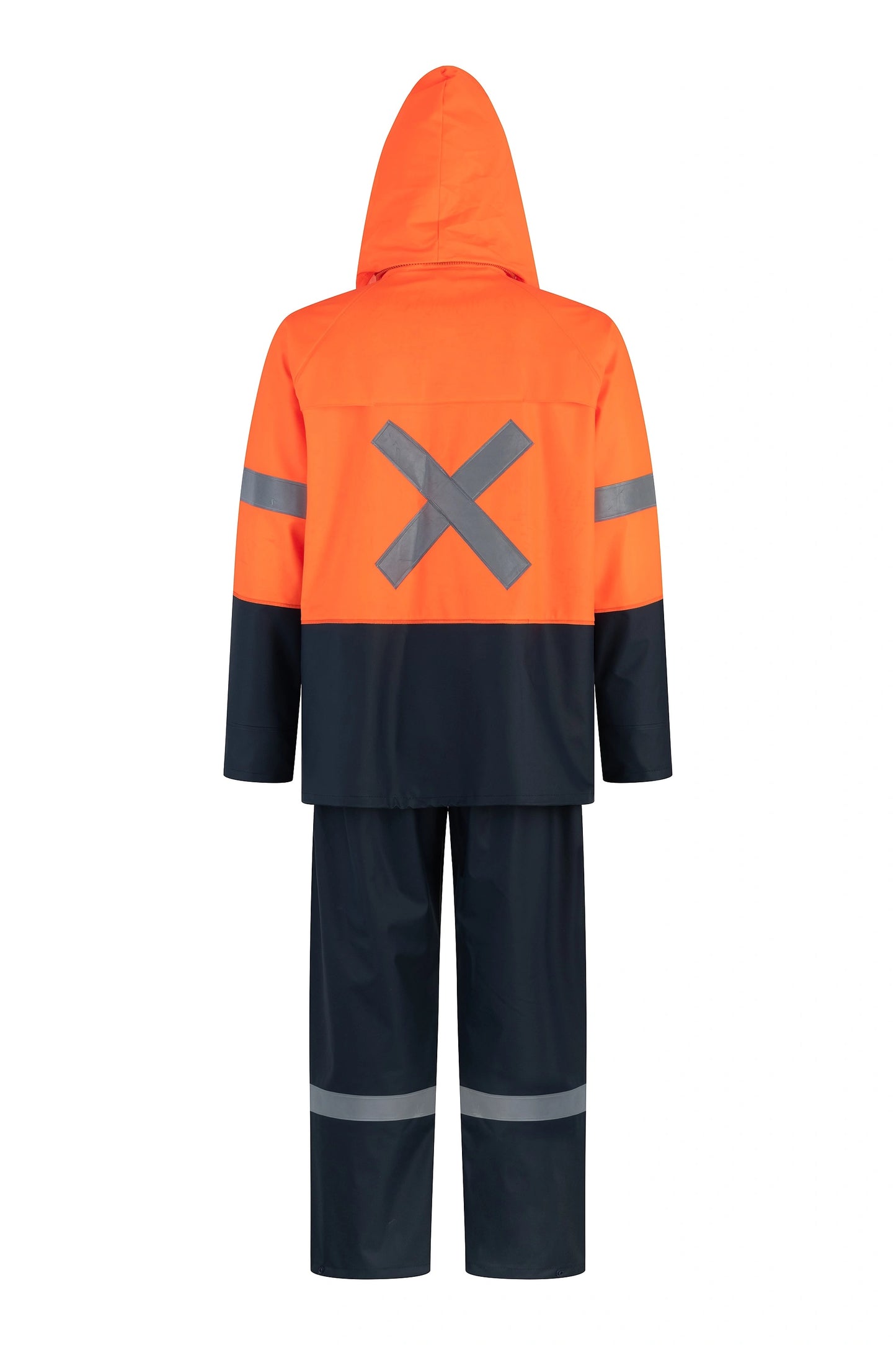 TRAJE SEALTOP PU/PVC BICOLOR AZUL-NARANJO CON CINTA REFLECTANTE SIBERIA