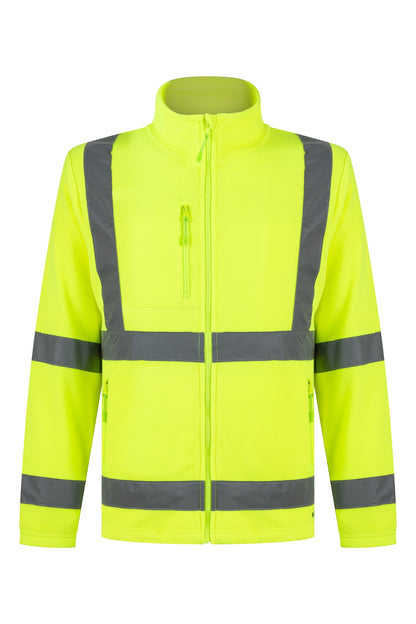 POLERON MICROPOLAR AMARILLO FLUOR CON CINTA REFLECTANTE KUMEN