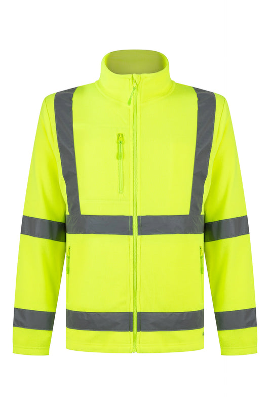 POLERON MICROPOLAR AMARILLO FLUOR CON CINTA REFLECTANTE KUMEN