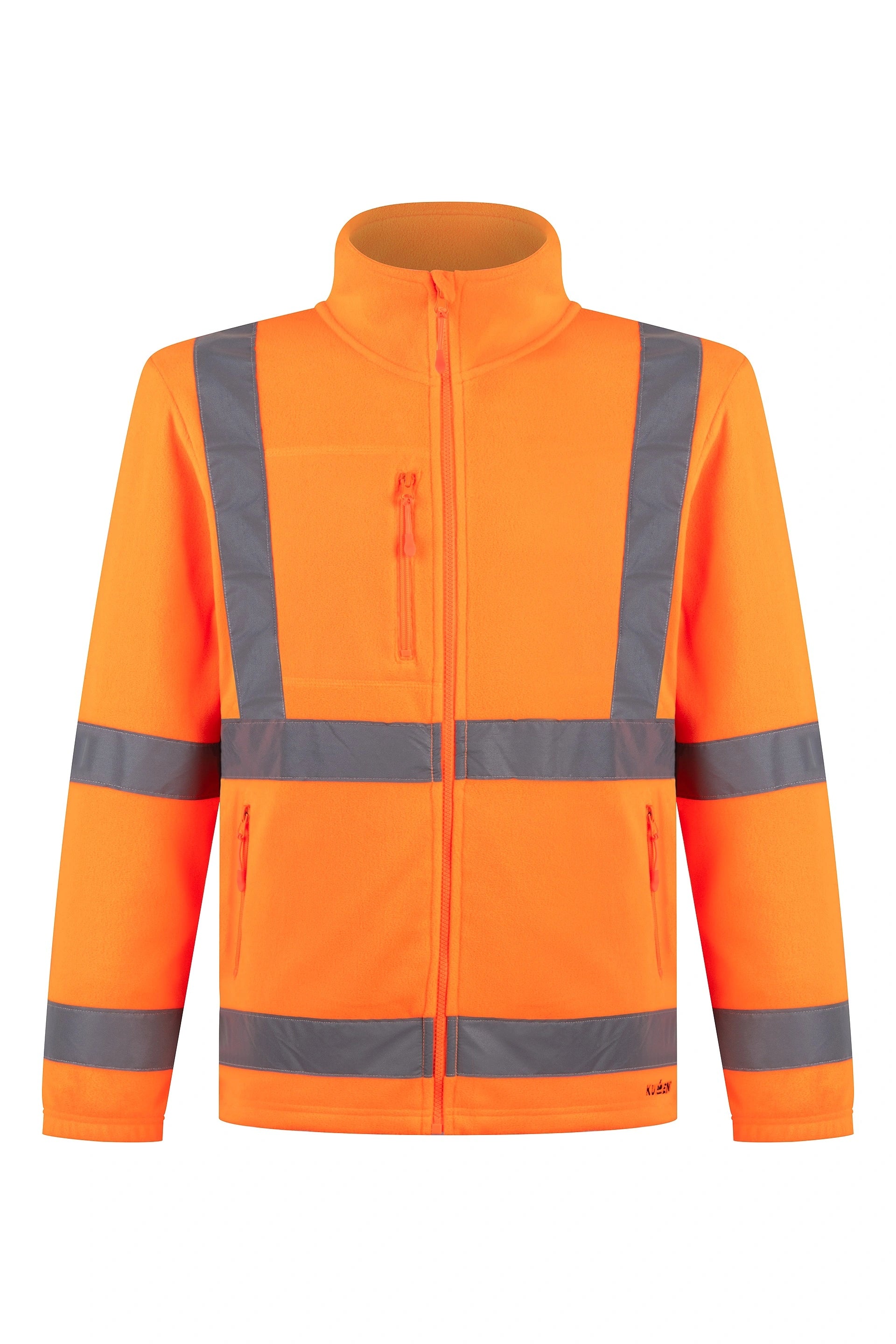 POLERON MICROPOLAR NARANJO FLUOR CON CINTA REFLECTANTE KUMEN