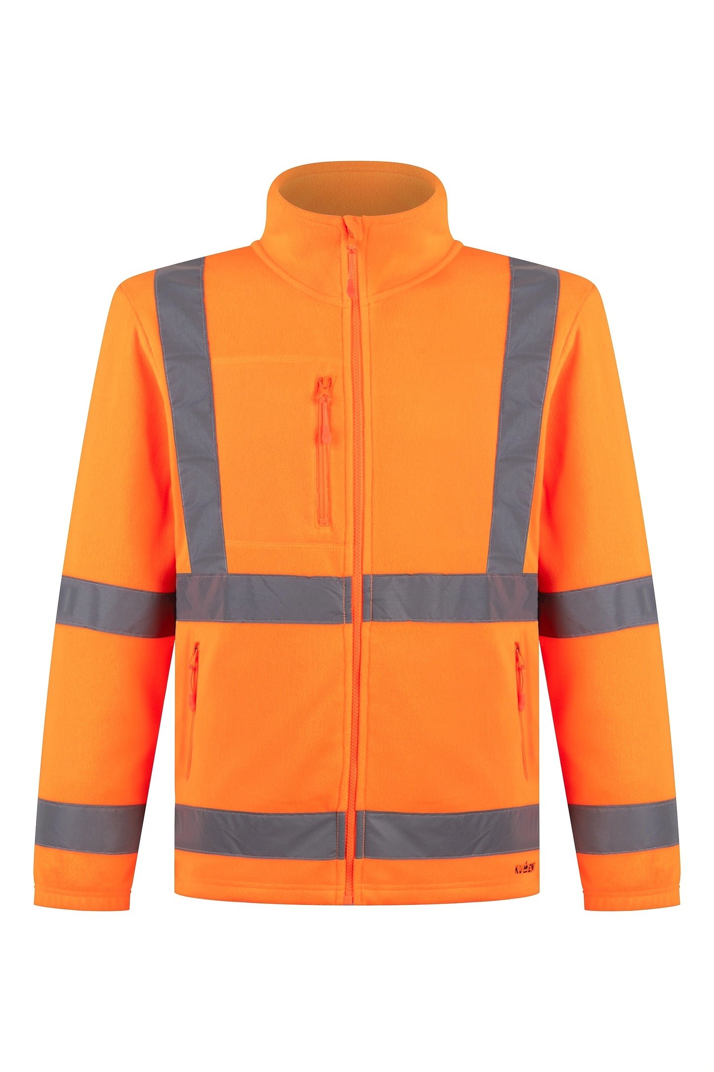 POLERON MICROPOLAR NARANJO FLUOR CON CINTA REFLECTANTE KUMEN