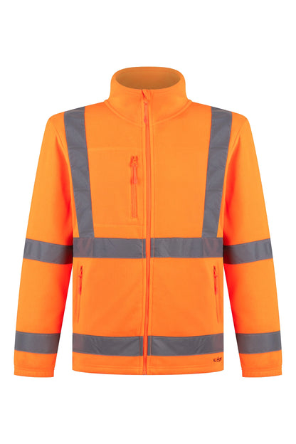 POLERON MICROPOLAR NARANJO FLUOR CON CINTA REFLECTANTE KUMEN