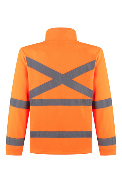 POLERON MICROPOLAR NARANJO FLUOR CON CINTA REFLECTANTE KUMEN