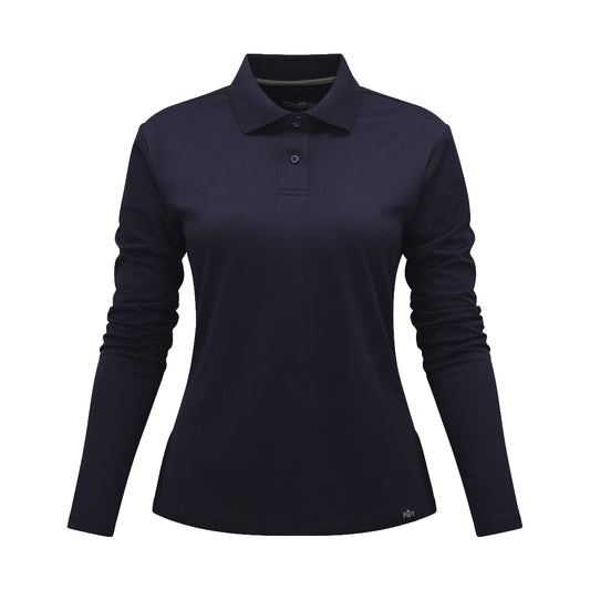 Polera Waffle Manga Larga Mujer Azul Kumen