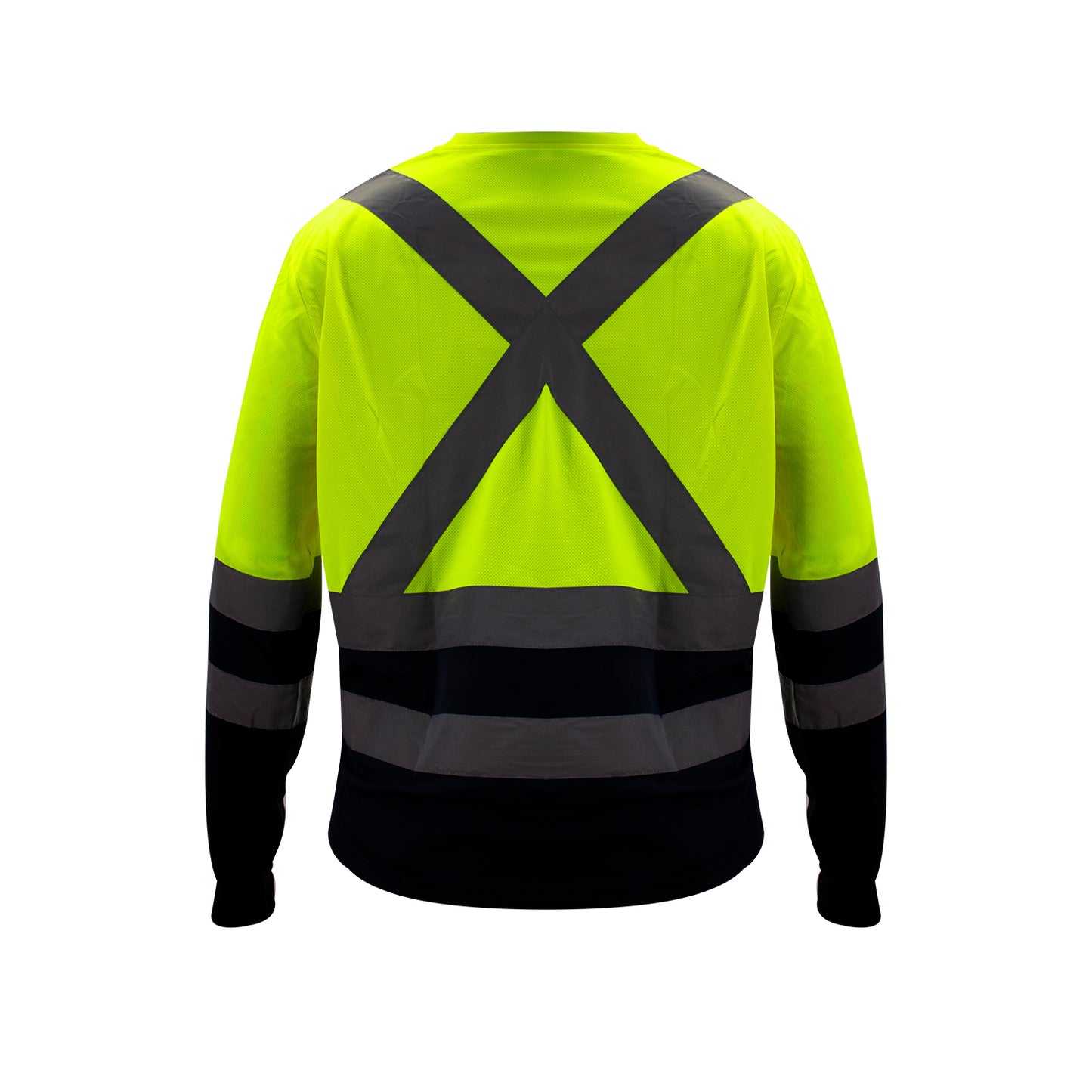 Polera Cooldry Cuello Redondo Hi-Vis Bicolor Amarillo Kumen - vista 2