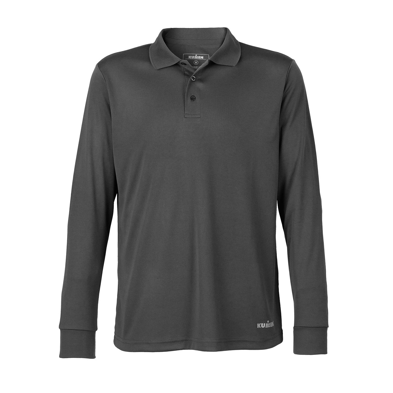 Polera Piqué Cooldry Manga Larga Gris Kumen