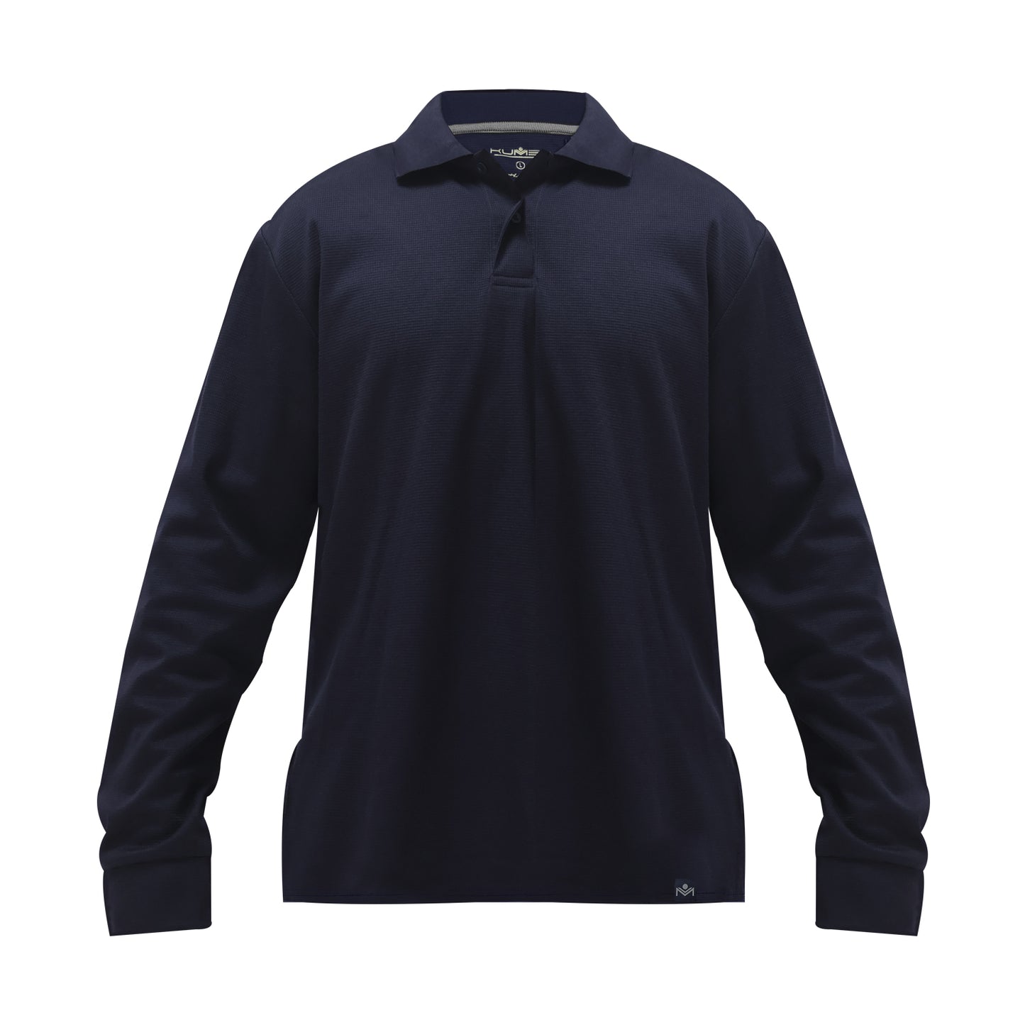 Polera Waffle Manga Larga Azul Kumen