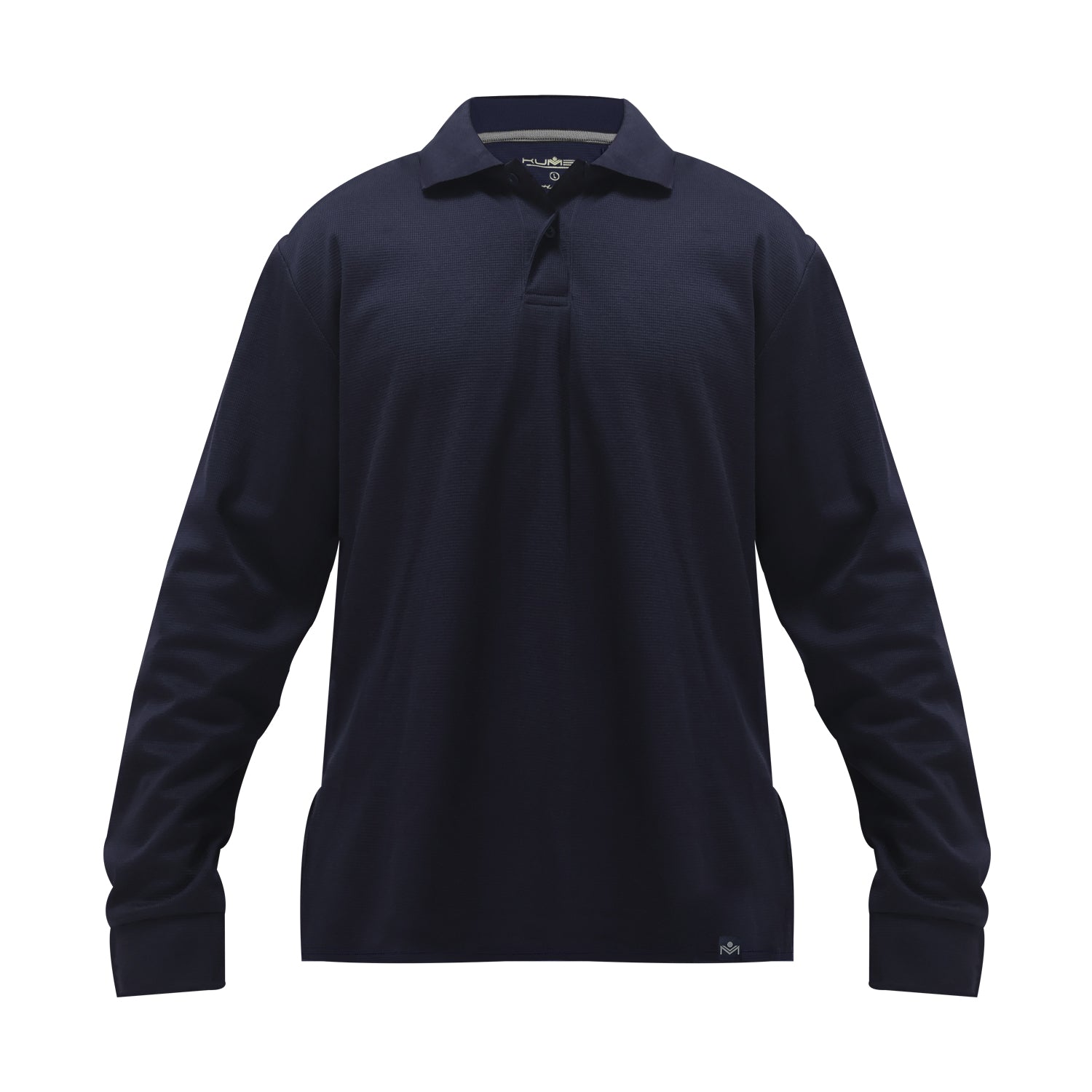 Polera Waffle Manga Larga Azul Kumen