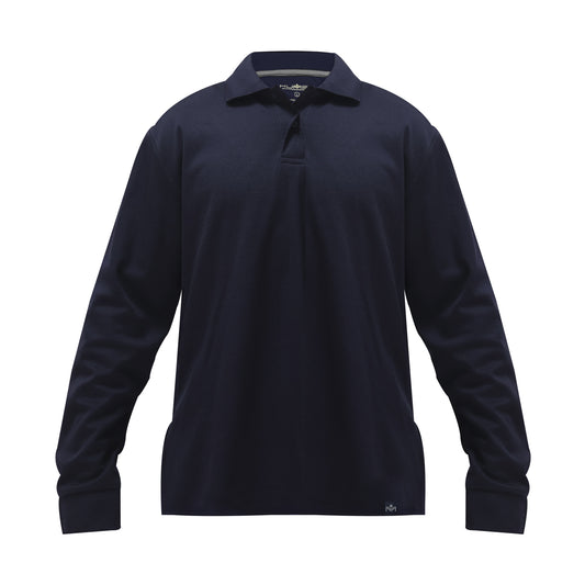 Polera Waffle Manga Larga Azul Kumen
