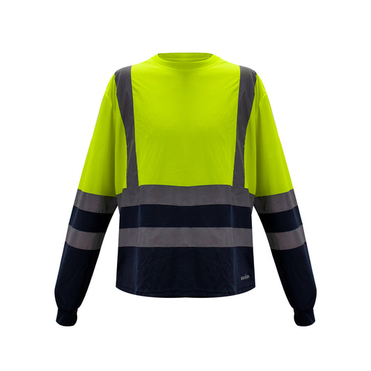 Polera Cooldry Cuello Redondo Hi-Vis Bicolor Amarillo Kumen