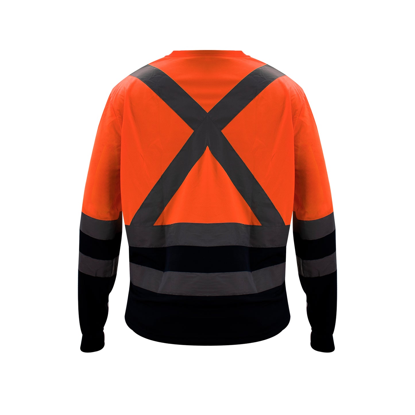 Polera Cooldry Cuello Redondo Hi-Vis Bicolor Naranjo Kumen - vista 2