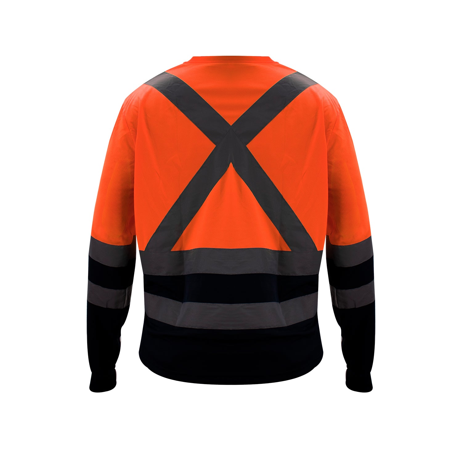 Polera Cooldry Cuello Redondo Hi-Vis Bicolor Naranjo Kumen - vista 2