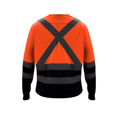 Polera Cooldry Cuello Redondo Hi-Vis Bicolor Naranjo Kumen - vista 2