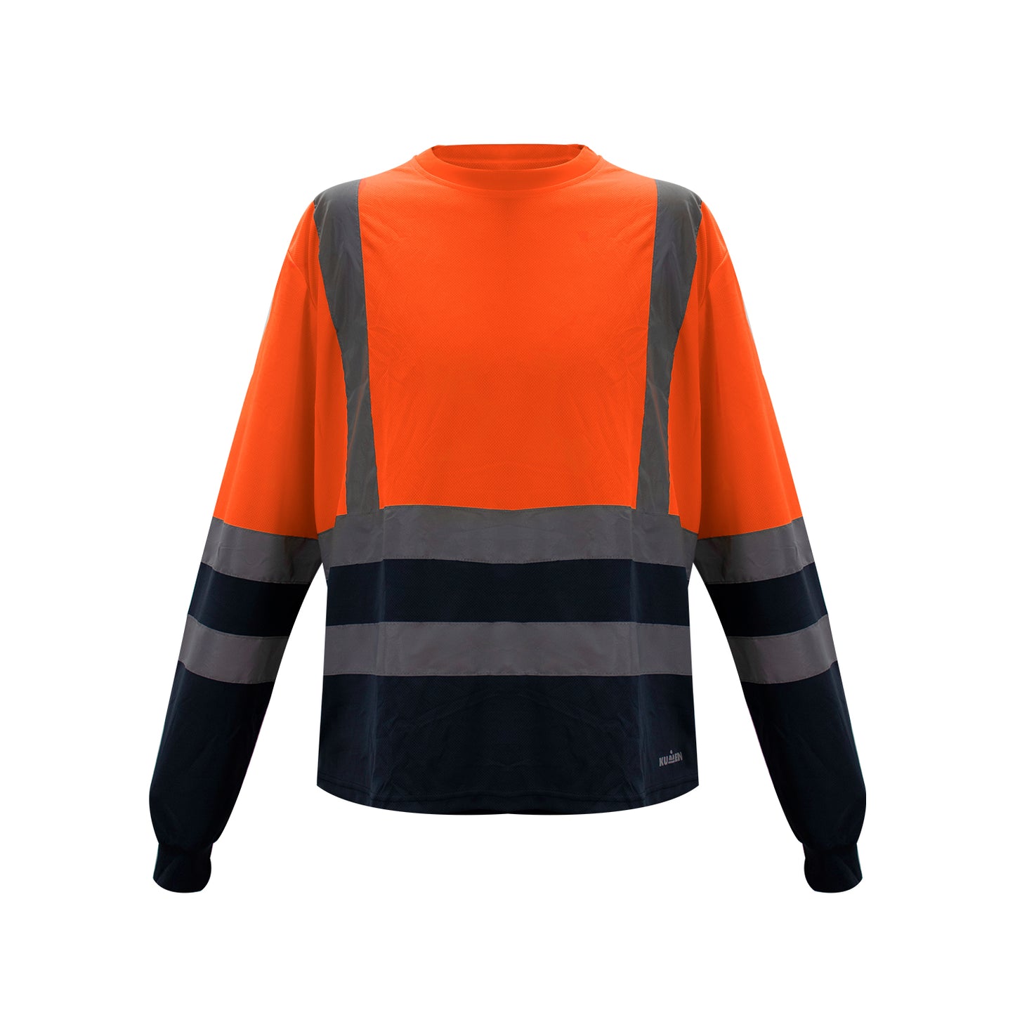 Polera Cooldry Cuello Redondo Hi-Vis Bicolor Naranjo Kumen