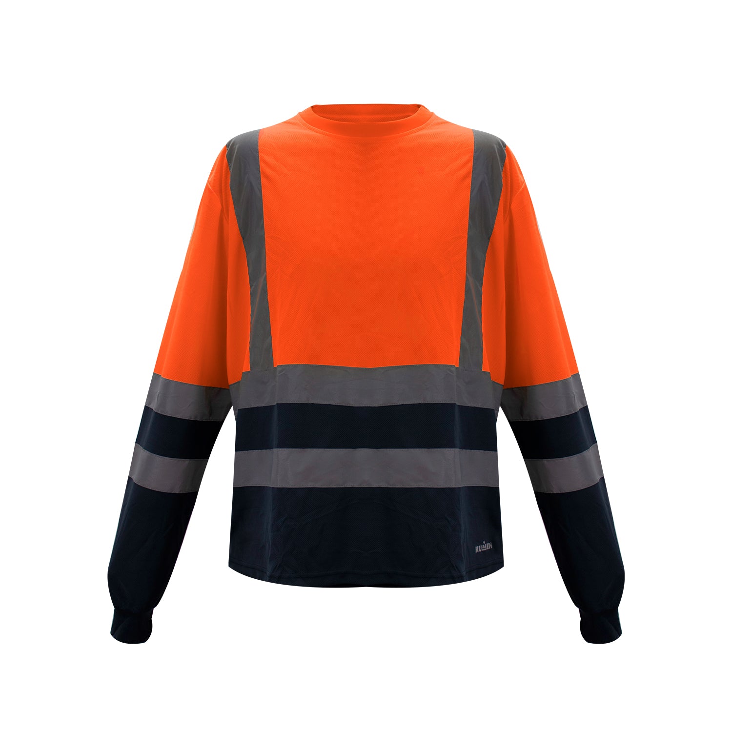 Polera Cooldry Cuello Redondo Hi-Vis Bicolor Naranjo Kumen