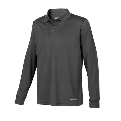 Polera Piqué Cooldry Manga Larga Gris Kumen - vista 2